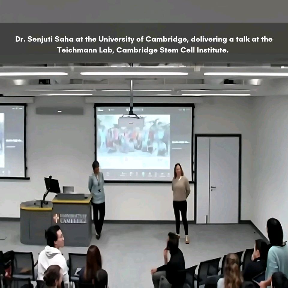 At the University of Cambridge’s Teichmann Lab, Dr. Senjuti Saha showcased CHRF’s endeavour in b