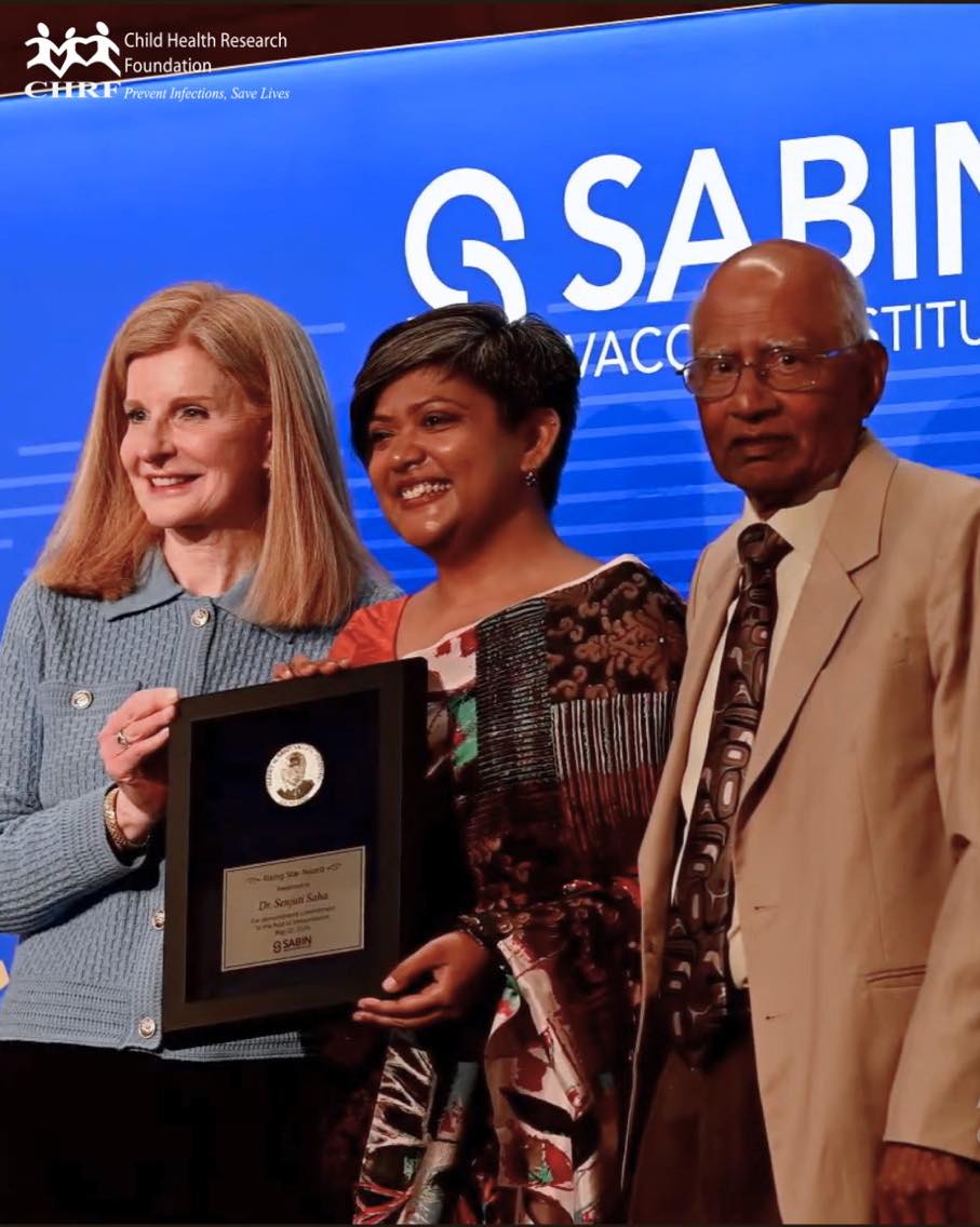 Today, Dr. Senjuti Saha of CHRF was awarded the prestigious Sabin Rising Star Award, becoming th (2)